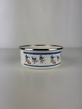 Jolie Petite Casserole Vintage en Tôle émaillé Blanche motifs Canards 