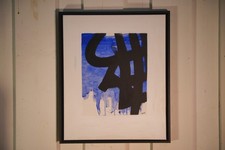 Tableau abstrait "Hommage à Pierre Soulages" par Lucien Vignolle