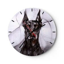 Horloge murale en verre 40x40cm Silencieuse chien abstraction Wall Clock