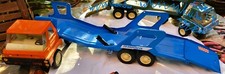 Jouets vintage en tôle et plastique Camion remorque grande taille en l'état 1960