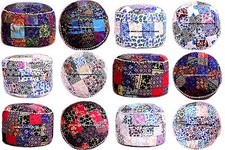 Patchwork Pouf Ottomane Rond
