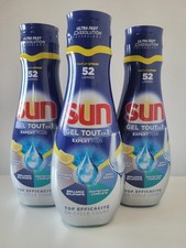 SUN EXPERT PLUS 3 bouteilles gel liquide lave vaisselle tout en un citron