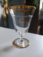 ancien verre a pied gravé