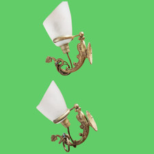 appliques luminaires murales bronze vintage décoration dauphins antiquité