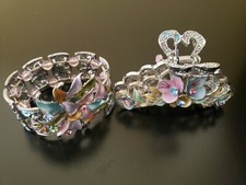 Fashion jewelry colorful metal set of hair claw and bracelet 