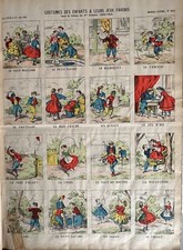 IMAGE D'EPINAL N° 653 COSTUMES DES ENFANTS ET LEURS JEUX FAVORIS SECOND EMPIRE
