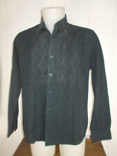 Chemise noir filet marron