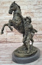Bronze statue homme cheval - bronze, w