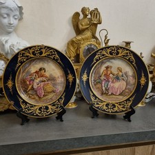 SÈVRES 19è paire d'assiettes en porcelaine. Porzellan