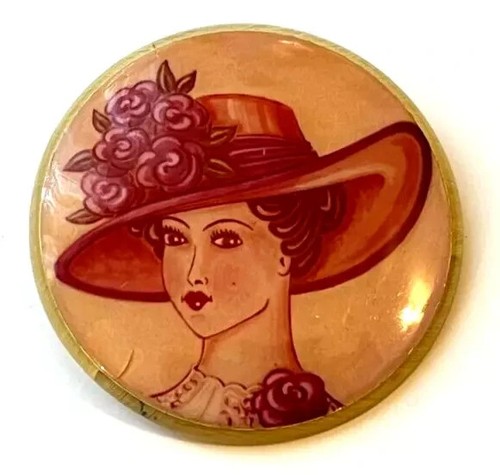 Broche femme rond - rond, rétro