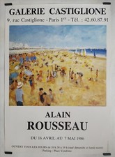 Rousseau Alain Cannes - Galerie Castiglione 1986 Affiche Originale Exposition