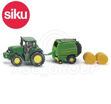 Siku NO.1665 1:87 John Deere Tracteur & Rond Ramasseuse-Presse & 2 Ballots