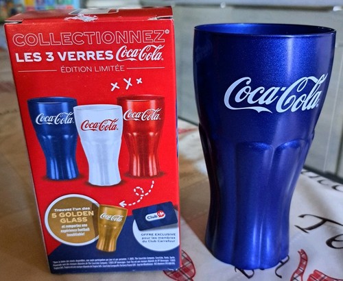 Verre bleu coca cola coupe - verre,