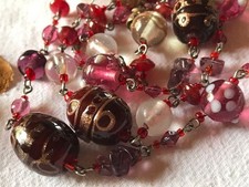 Collier ancien perles lampwork