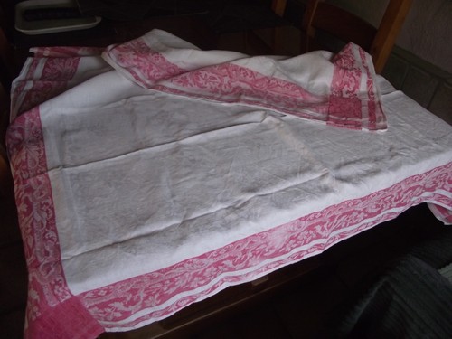 Nappe ancienne damassée - ancienne,
