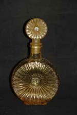 Empoli Sunburst Bouteille verre ambre 70s vintage Decanter made in Italy