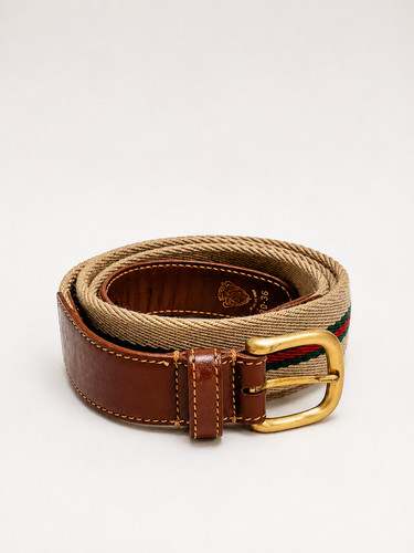 Gucci ceinture toile cuir - gucci,