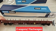 2X Wagons Plat Ranchers 399006 Albert Modell Neuf Ho Cfl Orme ROCO Piko Jouef Ls