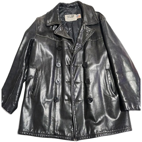 Schott leather coat black - schott,
