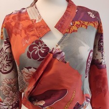 Vintage Kenzo Silk Wrap Top 32 inch/80.5 cm Bust Made In France Fair Condition 