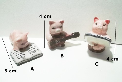Cochon livre guitare figurine - cochon,livre,guitare,,