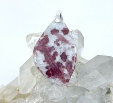 Pendentif Quartz Tourmaline Rose Naturelle 47,5 Cts Beliere Argent 925 Minéraux
