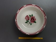 Ancien plat creux en céramique avec fleurs roses modèle CIBON Digoin old plate