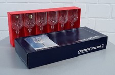 6 verres à vin Cristal d'Arques 17,5 cl cristal au plomb dans leur boite d'or...