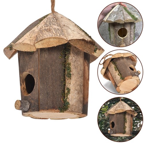 Cabane oiseaux bois - à,