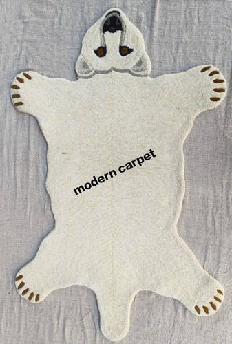 Tapis ours polaire fait - , main