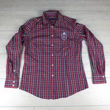 Carla Kops Chemise Femme Carreaux S Rouge Coton Manches Longues