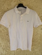 Polo LACOSTE Devanlay Slim Fit blanc coton manches courtes FR 2 US XS