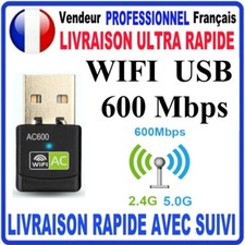 CLE USB WIFI USB ADAPTATEUR 600 Mbps DONGLE USB DOUBLE BANDE RAPIDE PC