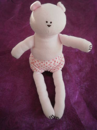 Doudou ours rose - , culotte