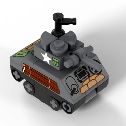 Nano sherman ww2 tank made - m4,