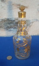 V68 Flacon Carafe Verre Soufflé Taillé XVIIIe 18eme Décor OR