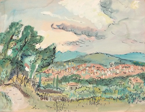 Paysage provence dessin - de,