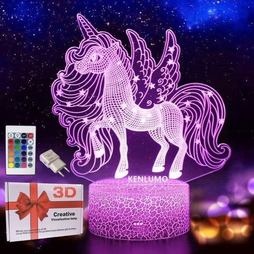 Fée licorne lampe nuit - 3d,
