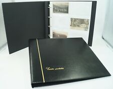 CLASSEUR ALBUM SAFE NOIR + 25 FEUILLES FOND BLANC POUR 300 CARTES POSTALES
