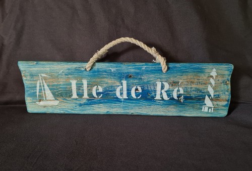 Panneau bois flotté ile de - bois, "ile