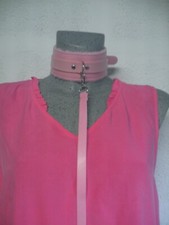 Collier rose SM de Soumission avec laisse Esclave BDSM Domination