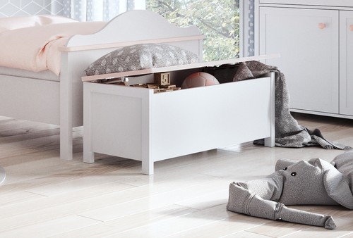 Coffre jouets 99cm blanc - coffre, À