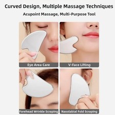 Planche Gua Sha Coeur Métallique pour Massothérapie Visage et Main avec Bords
