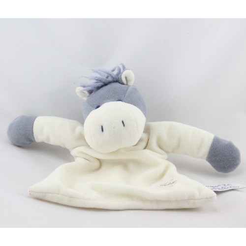 Doudou plat ane cheval - , bleu