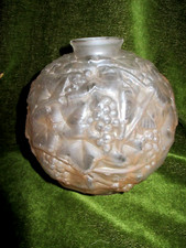 ESPAIVET FRANCE VASE BOULE ART DECO FOND ROUGE