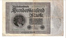Billet Allemagne 100 000 Mark