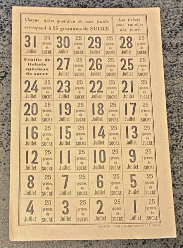Ticket rationnement seconde - ticket,