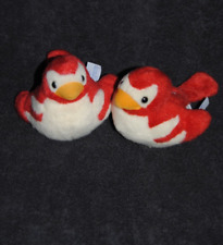 🍀Doudou Oiseau Musical GIPSY Canari Siffleur Rouge Crème Piaf Birdies  Lot 2