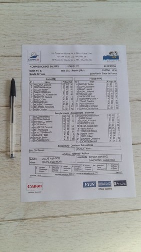 Feuille match france italie - de,