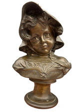 Buste en bronze de jeune fille